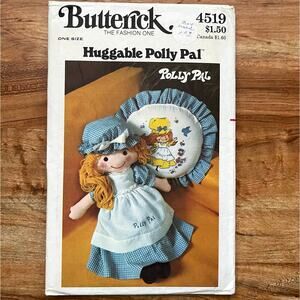 UNCUT Vintage 1970s Butterick 4519 Sewing Pattern 26" Huggable Polly Doll Pillow